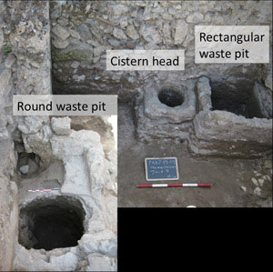 A room at Pompeii excavated by Allison Emmerson. Note that the cistern was placed between two waste pits.