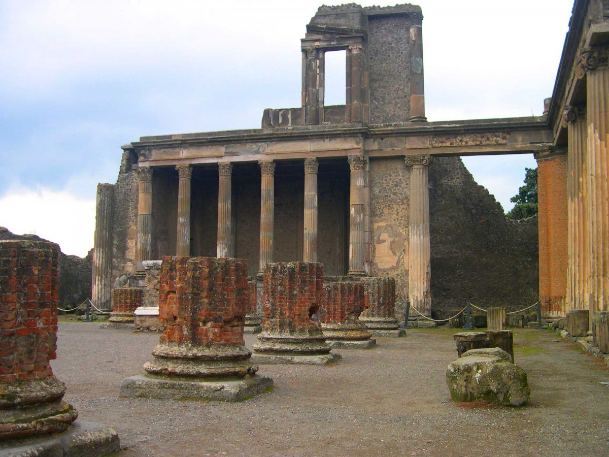 The basilica in the Forum at Pompeii.