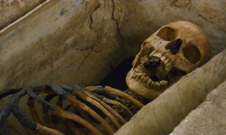 The Roman skeleton that inspired Sylvia Plath. It had been taken off display due to overcrowding.