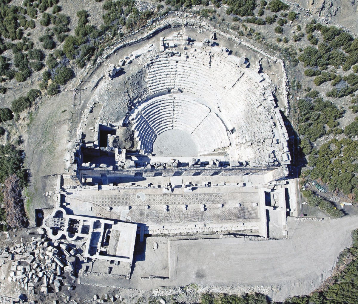 Archaeologists have uncovered a stadium in Anatolia at Aydın's ancient city of Magnesia, along with a theater, an agora and wall motifs.