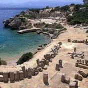 Ancient ruins on the shore