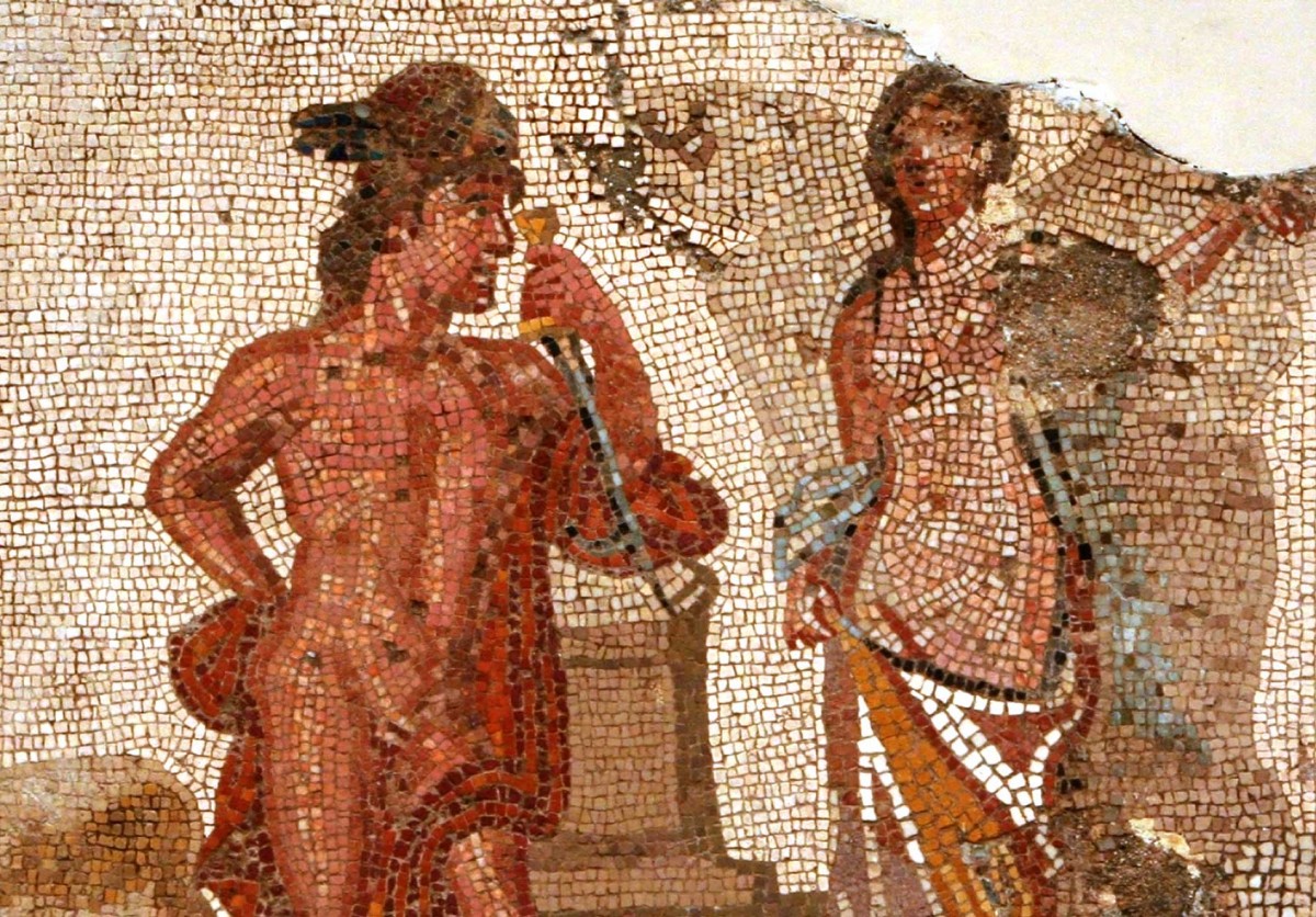 The Romans used Greek myths in their mosaics as symbols of civilization.