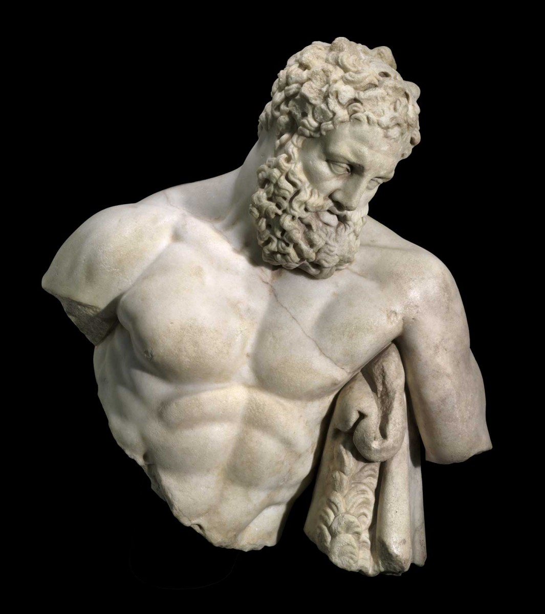 The top half of the 2nd-century AD Roman Imperial marble sculpture 