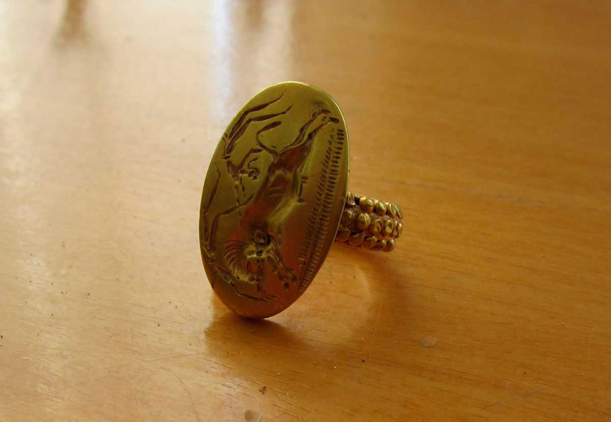 The Mycenaean ring recovered by the police.