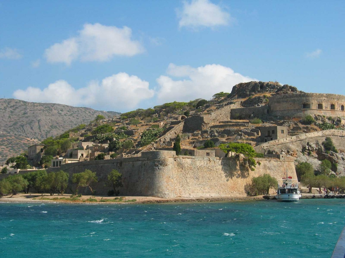 The island of Spinalonga in Lasithi, Crete. 