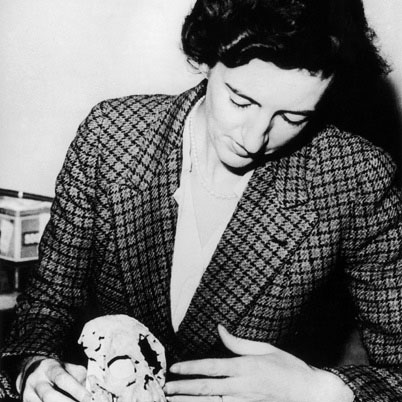 Archaeologist Mary Leakey (1913-1996).