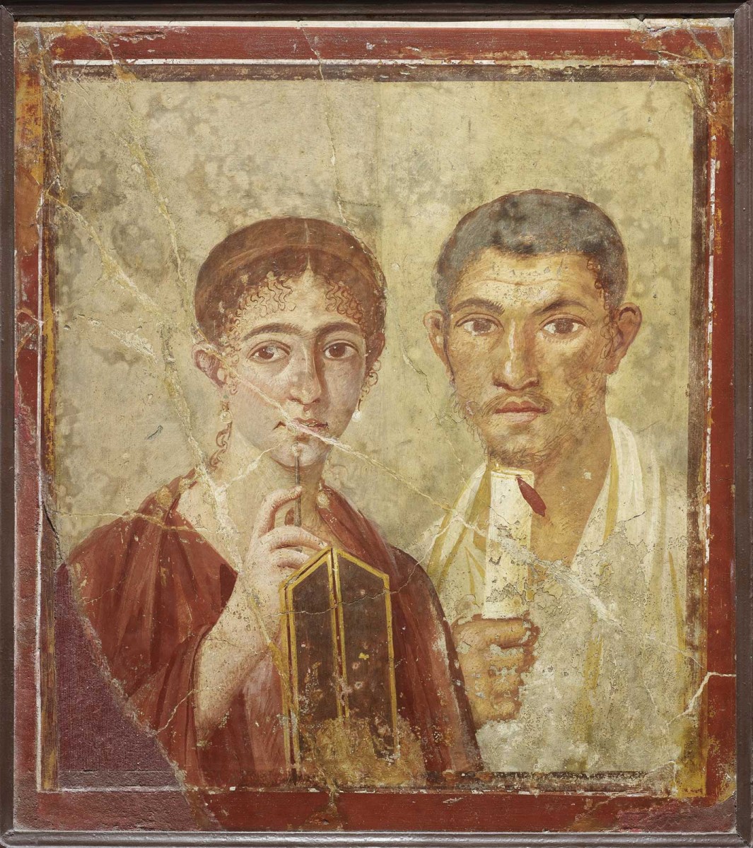 Wall painting of the baker Terentius Neo and his wife. From the House of Terentius Neo, Pompeii. AD 50-79. Copyright Soprintendenza Speciale per i Beni Archeologici di Napoli e Pompei/Trustees of the British Museum.