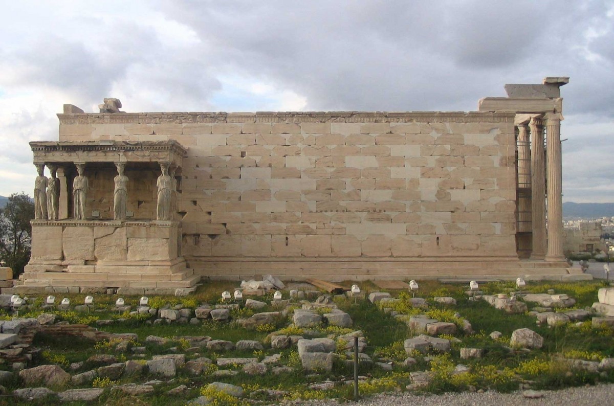 The Erechteion after its restoration. View from the south.