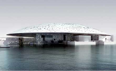 A computer image of the Louvre Abu Dhabi, designed by the French architect Jean Nouvel.