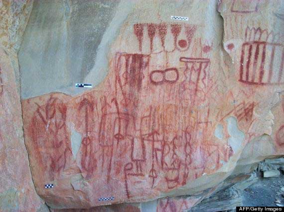 Cave painting in the San Carlos mountain range. Photo: AFP/Getty Images. 