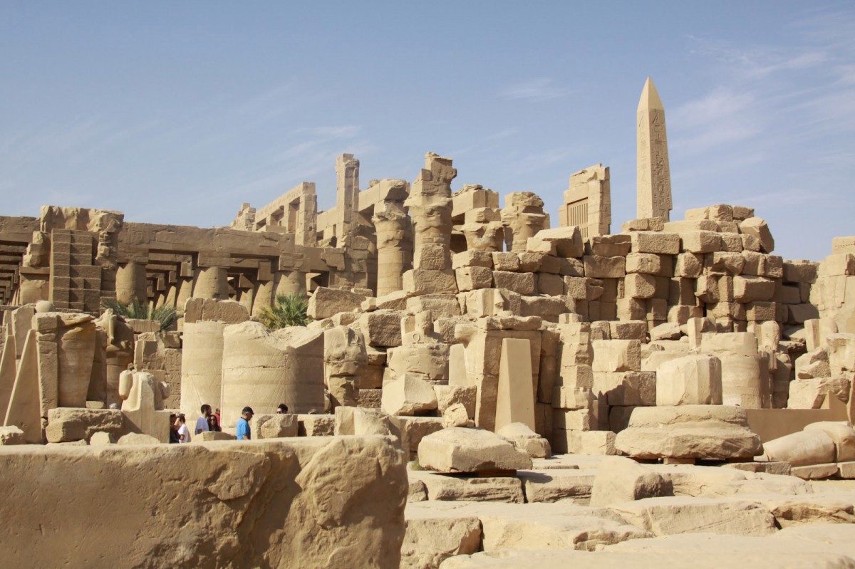 Ruins at the site of the Karnak temple complex.