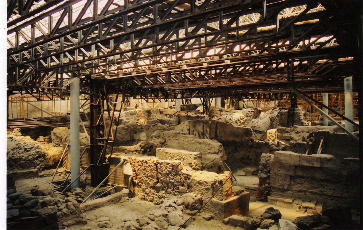 View of the Akrotiri archaeological site.