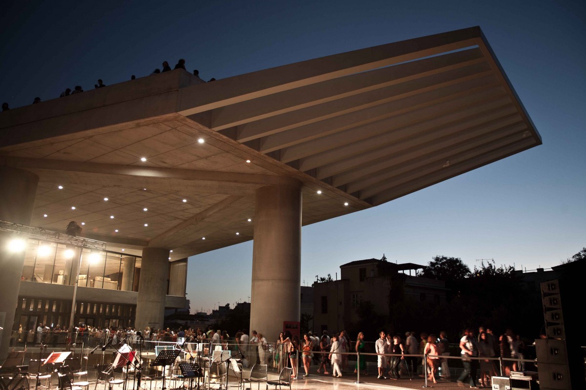 The Acropolis Museum by night.