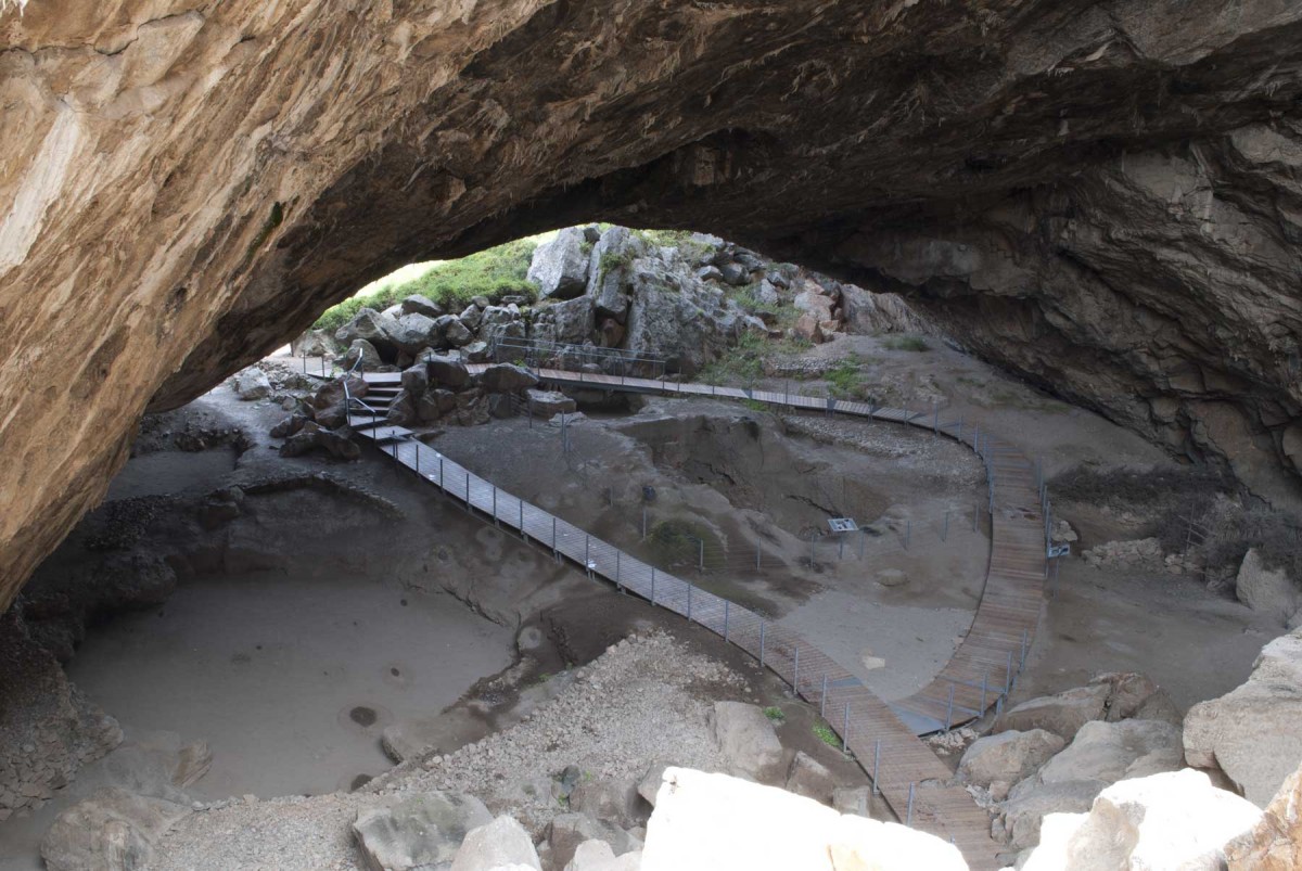 The interior of the Franchthi Cave.