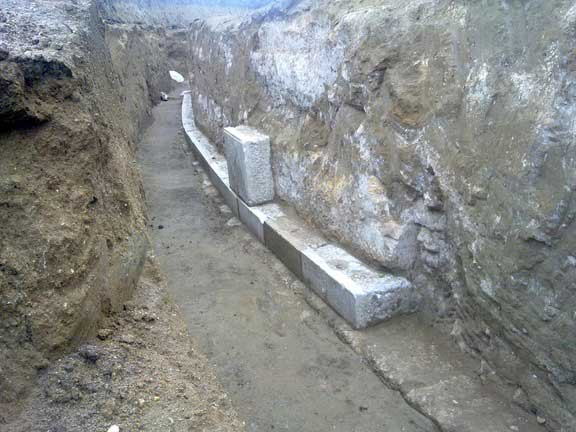 View of the excavations at the Amphipolis mound.