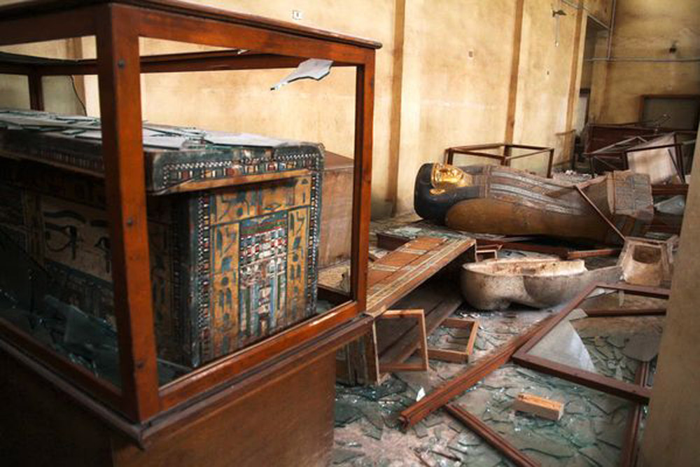Image from the looted museum of Malawi, Egypt. 