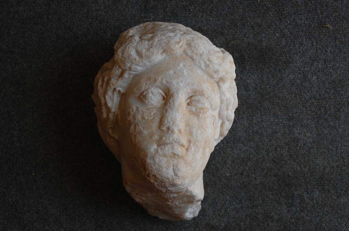 A life-size head of the goddess Aphrodite is the first example of a monumental statue found at a southern Turkey archeological site exploring the ancient city of Antiochia ad Cragnum. (Michael Hoff, UNL)