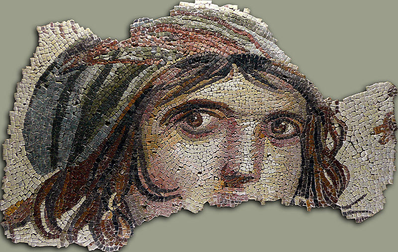The Gypsy Girl Mosaic of Zeugma, Gaziantep Museum of Archeology, Turkey.