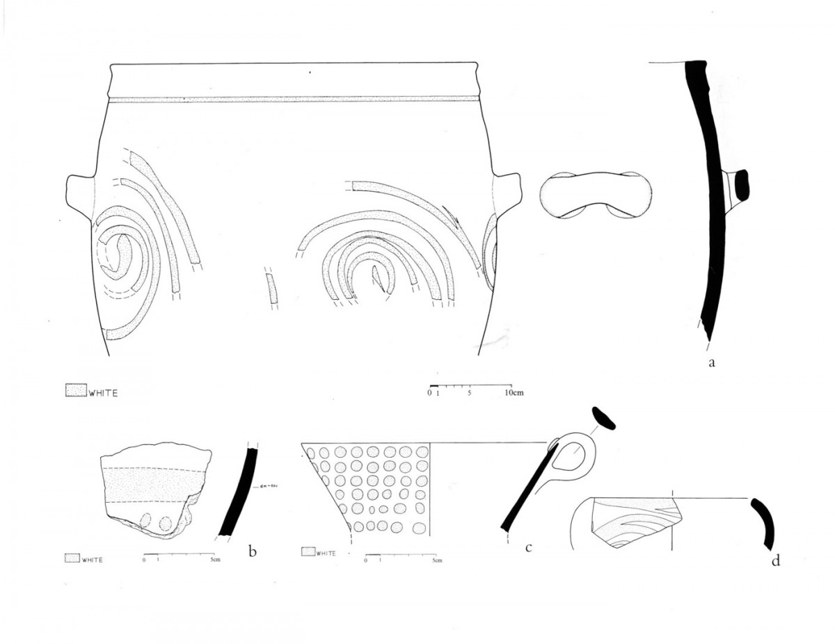 Fig. 42. Painted Minoan pottery decorated with white pigment (Trench 9).