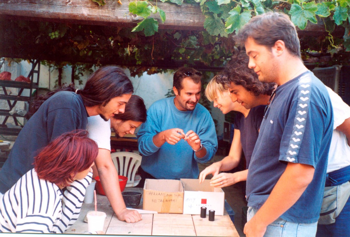 Fig. 51. The excavation team conducting conservation of pottery at the Archaeological Museum of Myrina.