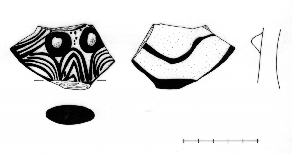 Fig. 6. Fragments of an anthropomorphic figurine from a trench at the NW part of the islet (Sector Γ).