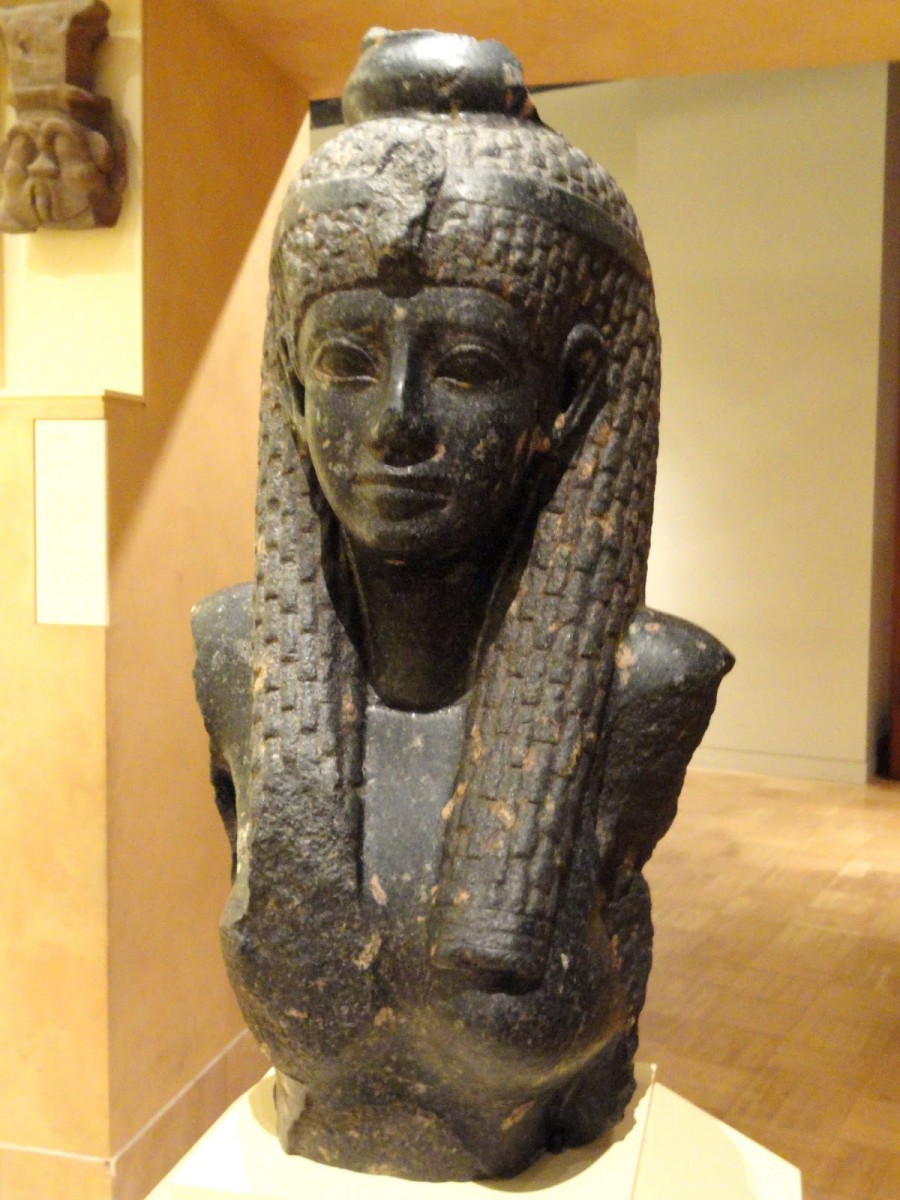 Statue of a Ptolemaic queen. Archive Photo. 