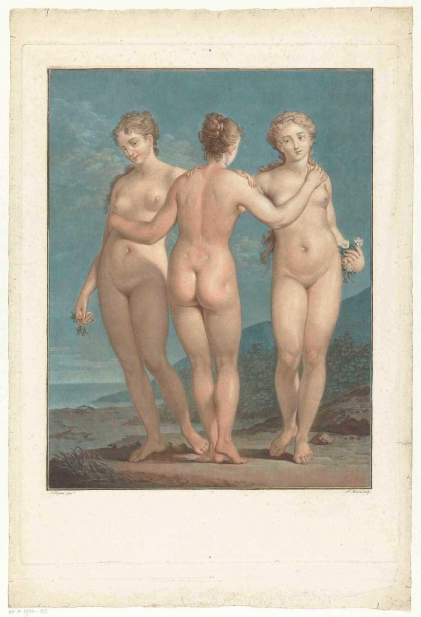 Europeana’s Open Culture app showcases some great collections of art, like those of the Riijksmuseum. Here “The Three Graces” of Jean François Janinet.