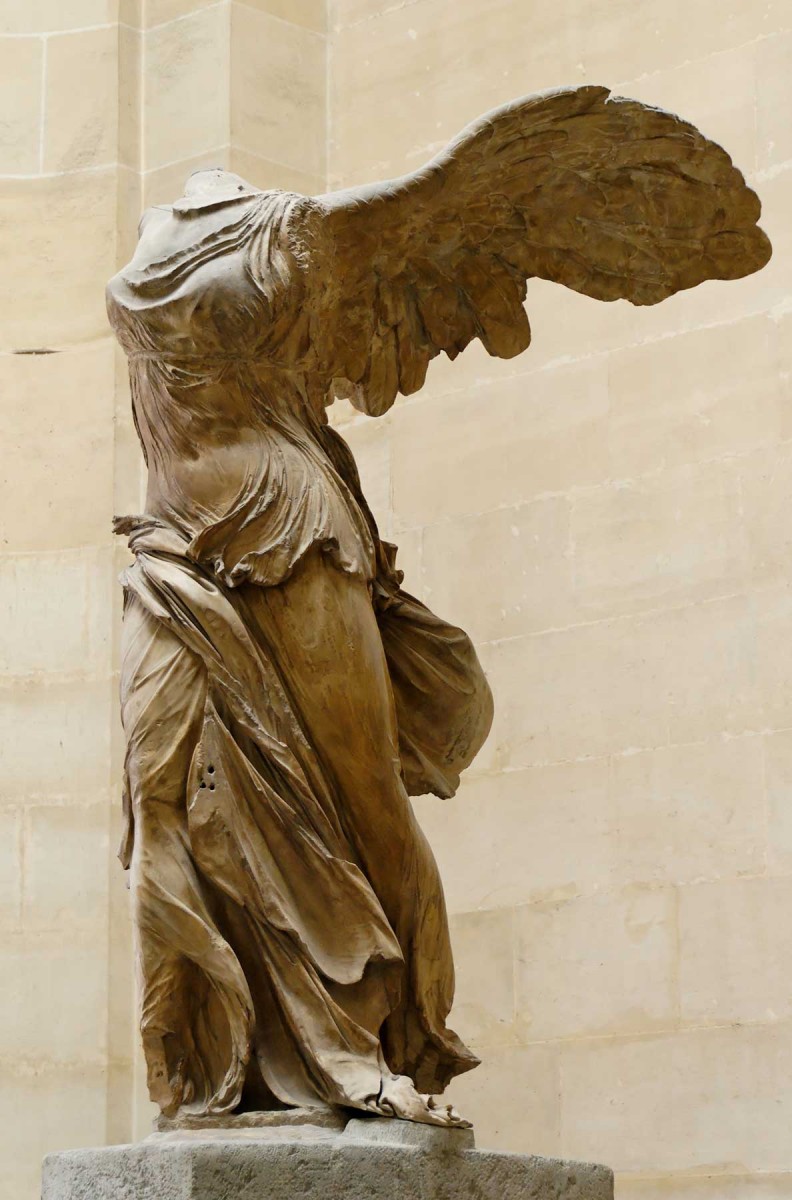 The Nike of Samothrace in the Louvre Museum in Paris.

