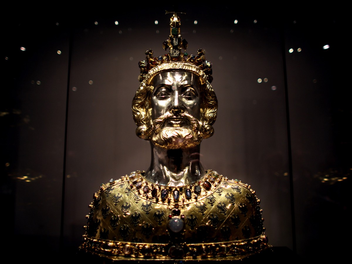 Bust of Charlemagne designed to contain bones of his body. Photo: The Local.