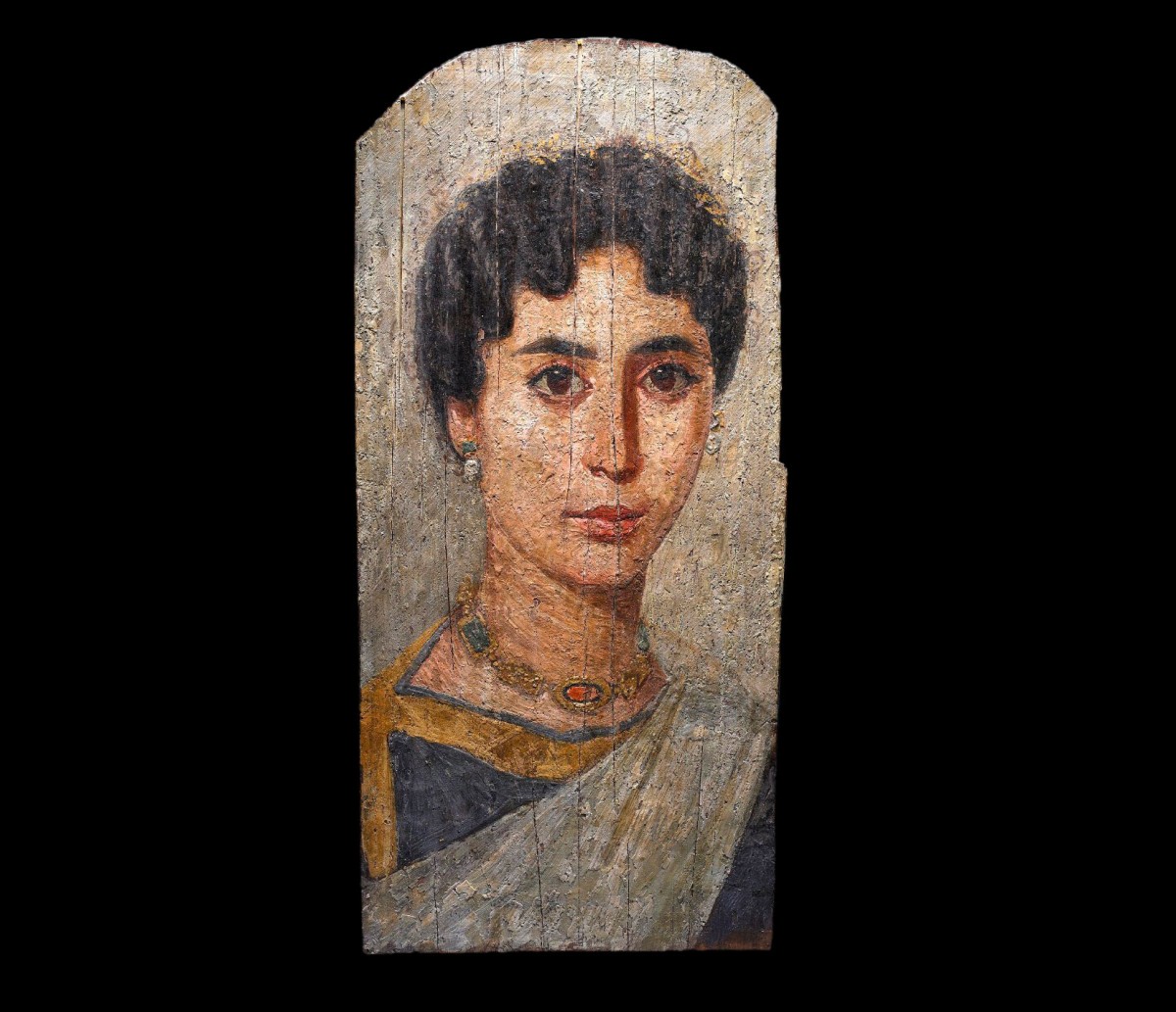 Fig. 1. Funerary art.  Fayum mummy portrait.  British Museum, London.