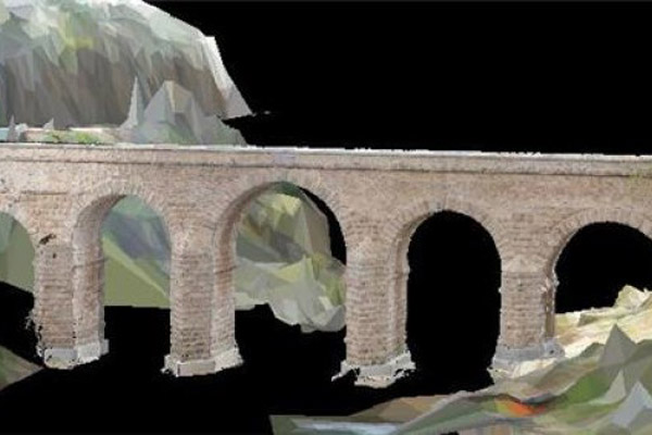 3D model of the roman bridge of Segura, on the border between Spain and Portugal. Photo: Grupo de Geotecnologías Aplicadas (UVigo)