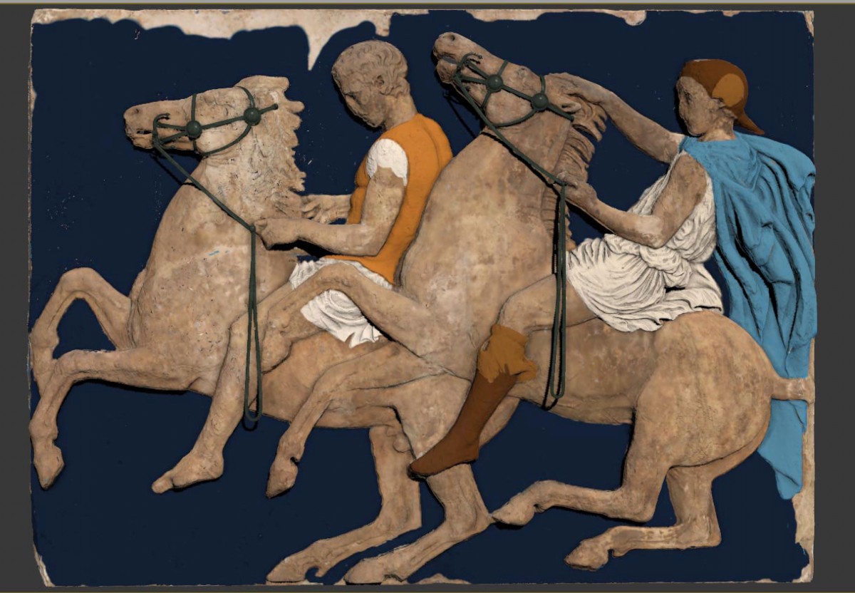 3D digital images of the horse riders of the west Parthenon frieze. (© Acropolis Museum)  