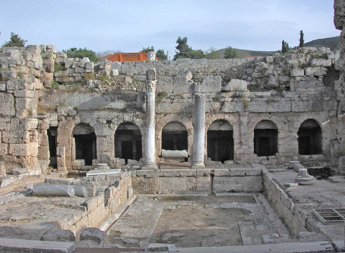 Ancient Corinth, the Roman fountain.