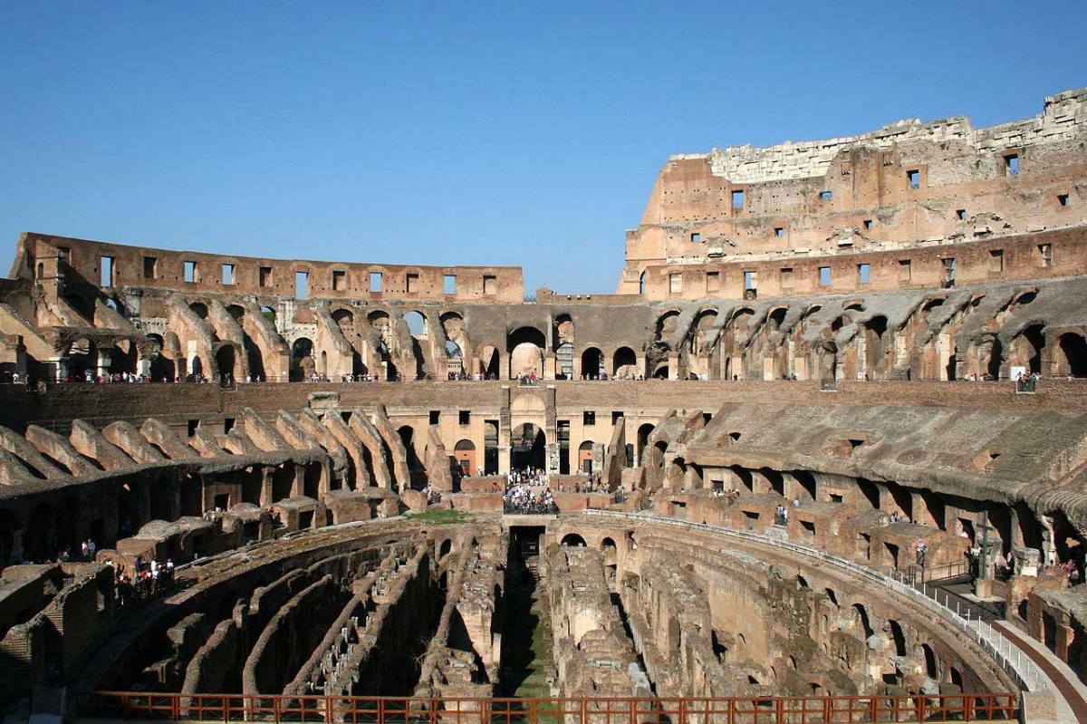 The Colosseum arena, showing the hypogeum.