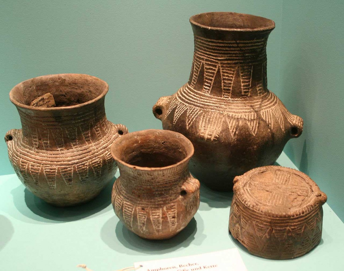 Corded ware pottery. Museum für Vor- und Frühgeschichte (Berlin). Ca. 2500 BC.