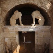 Amphipolis tomb interior is blocked by another wall