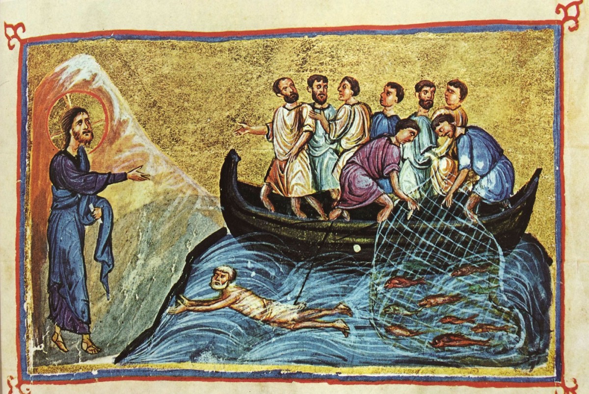 Fig. 10. “Christ appearing to the disciples near the sea of Tiberias” (miniature), “Οι Θησαυροί του Αγίου Όρους”, vol. I, p. 219, fig. 277.