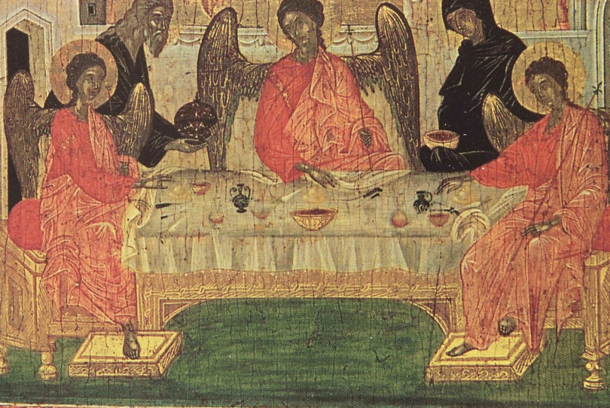 Fig. 21. “The Hospitality of Abraham” (icon from the Benaki Museum), Onasch/Schnieper (1995), p. 143.