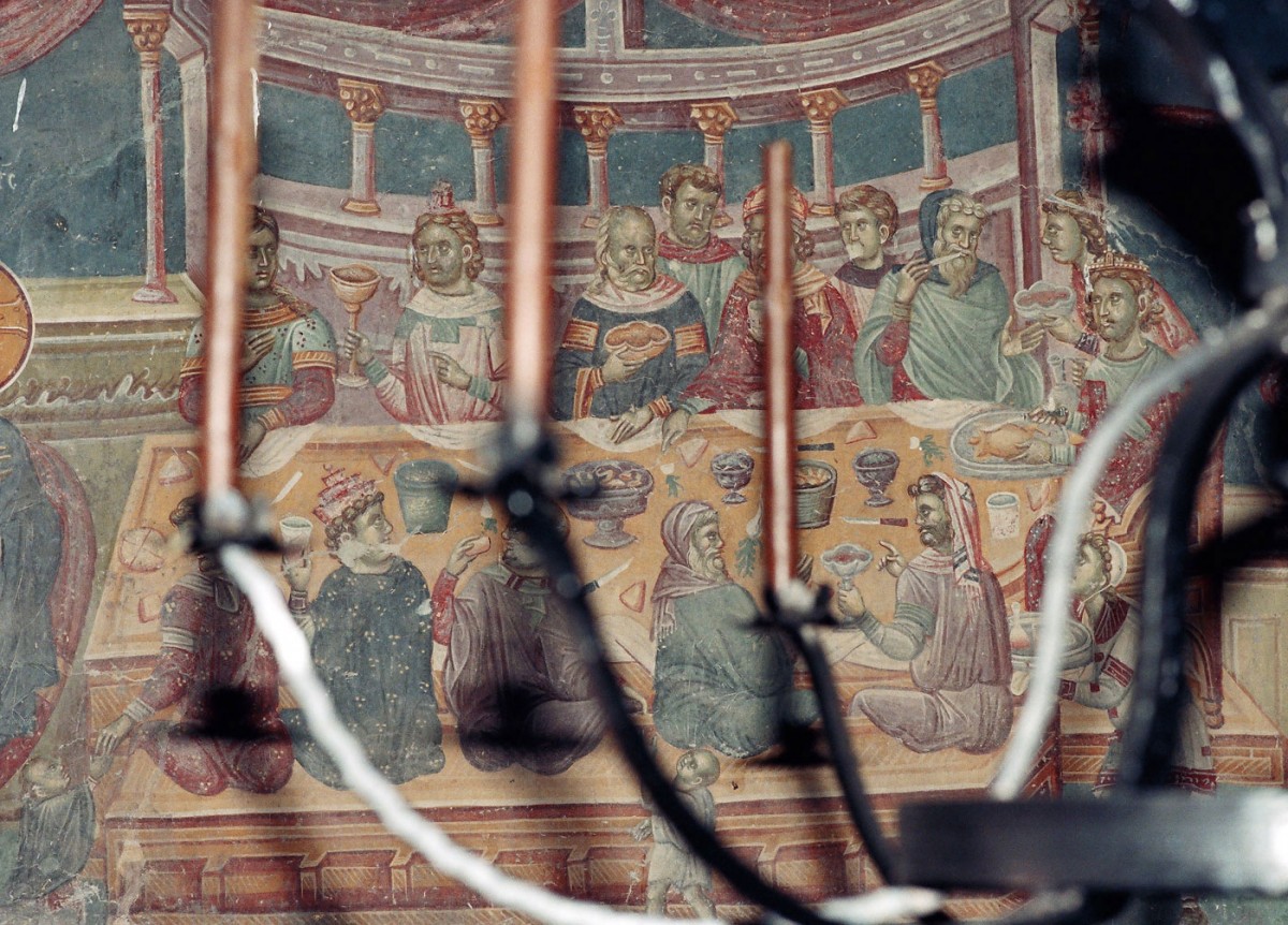 Fig. 29. “The Wedding in Cana” (14thc. wall painting from St Niketas, Cucer, Skopje), from the personal archive of P. Dourouklakis.