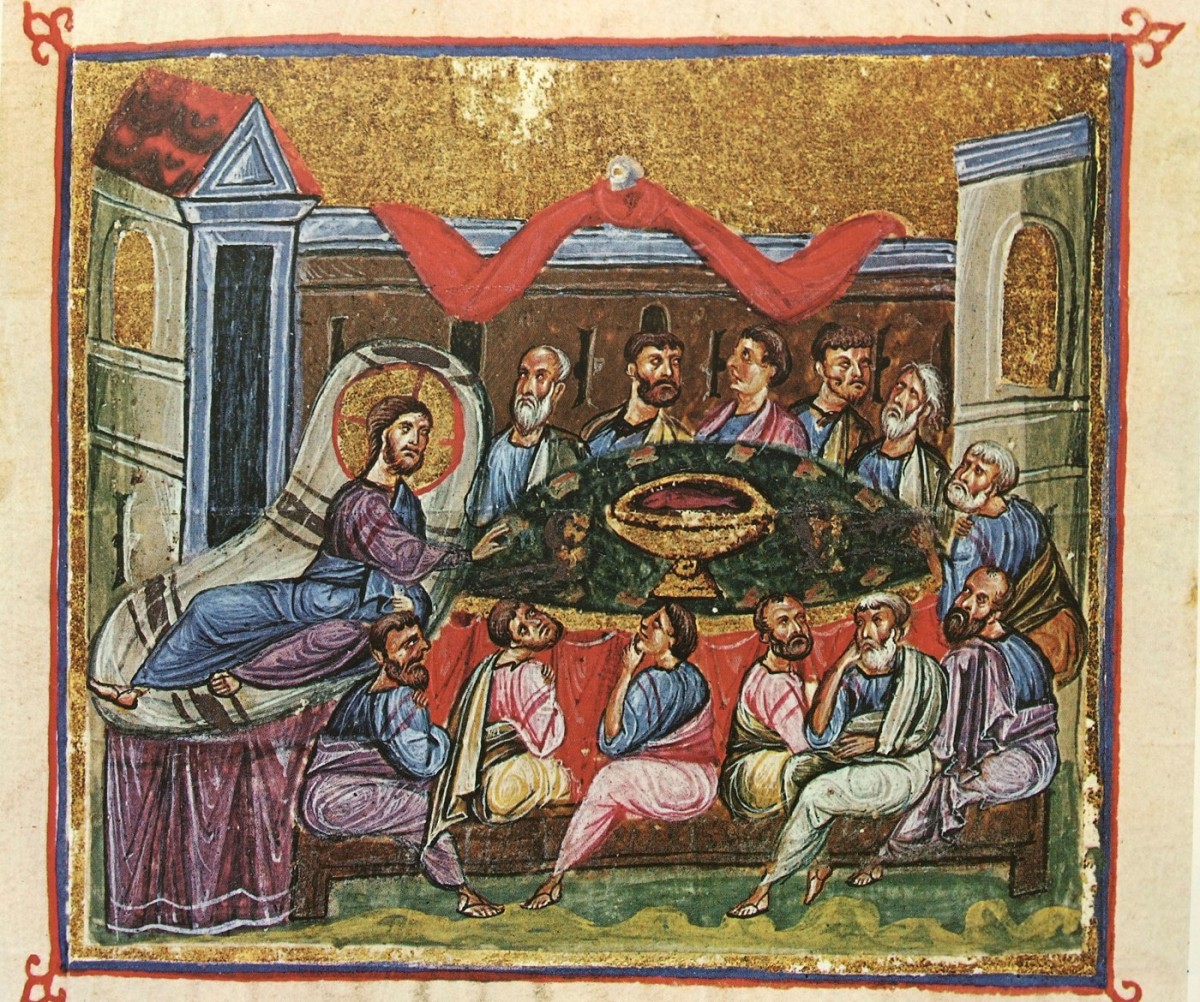 Fig. 9. “The Last Supper” (miniature), “Οι Θησαυροί του Αγίου Όρους”, vol. I, p. 183, fig. 224.