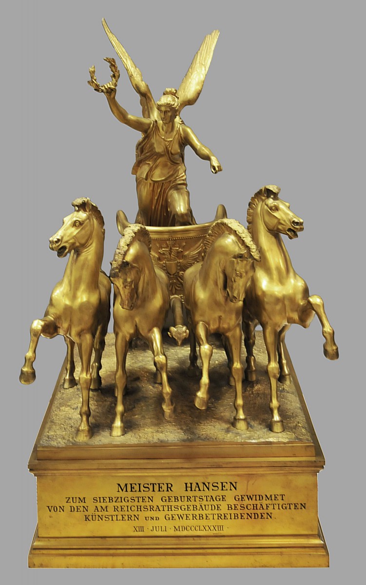 The quadriga with the goddess Nike from the collection of Theophil Hansen.