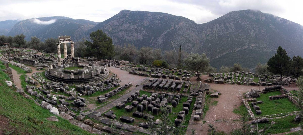 The Athina Pronaia Sanctuary at Delphi.