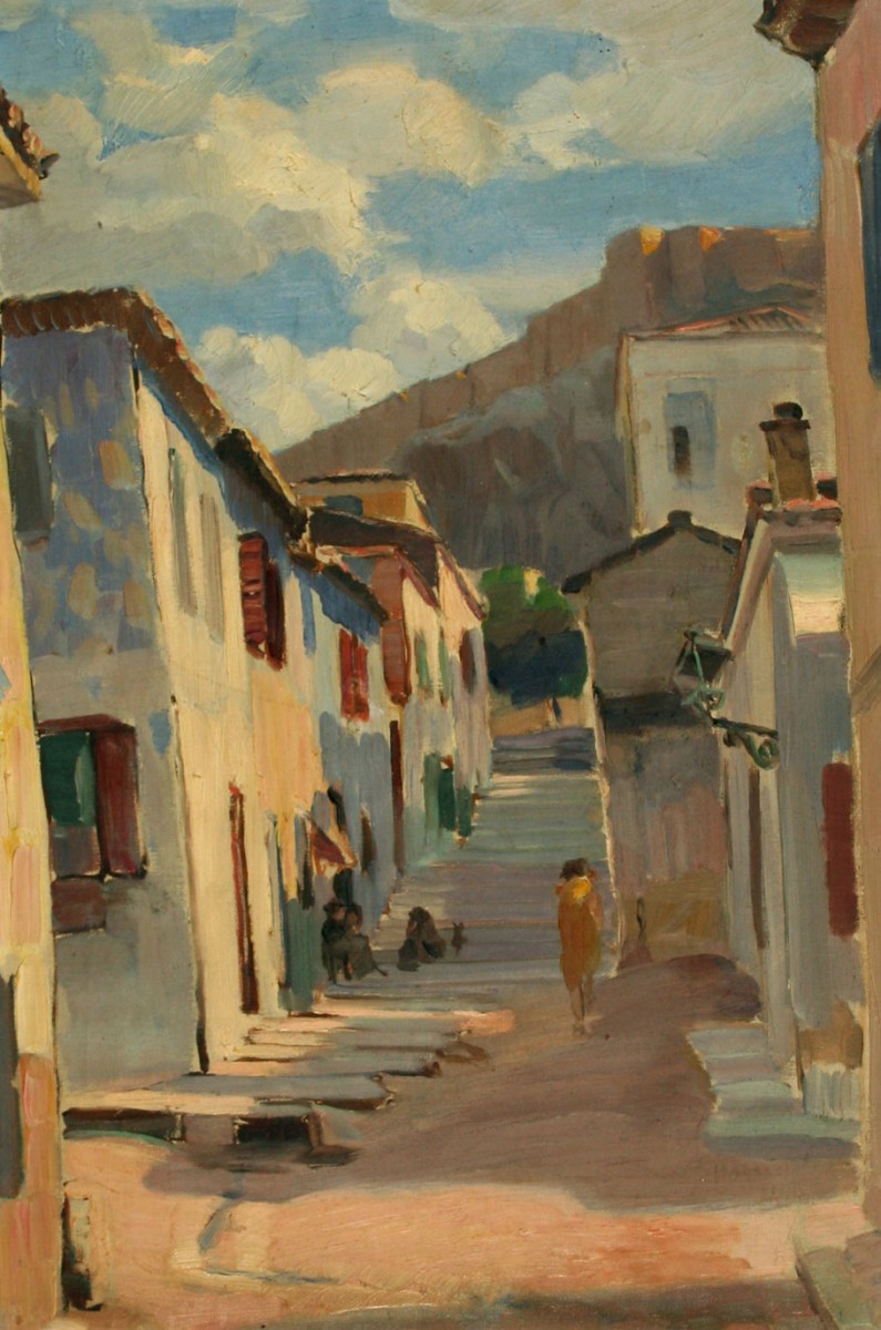 Stavros Papapanagiotou, Old Athens, oil on canvas. Municipal Gallery of Athens.
