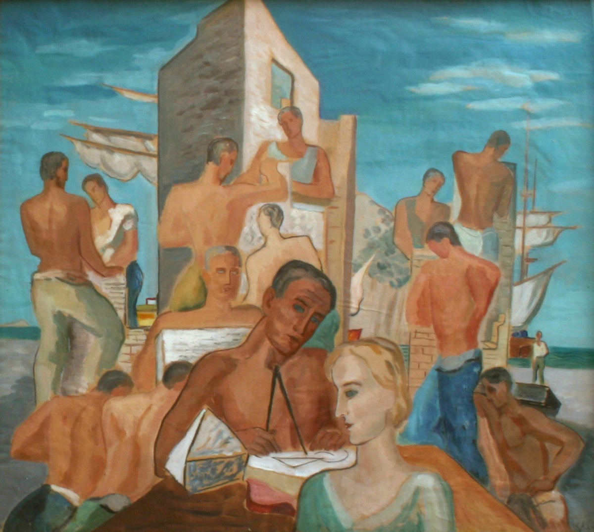 Gerasimos Steris, Work, oil on canvas. Municipal Gallery of Athens. 