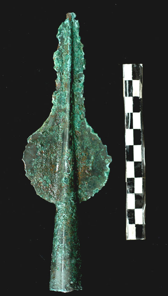 Fig. 6. Bronze lanceolate spearhead from a grave at Pedini in Ioannina. (Source: author’s archive)