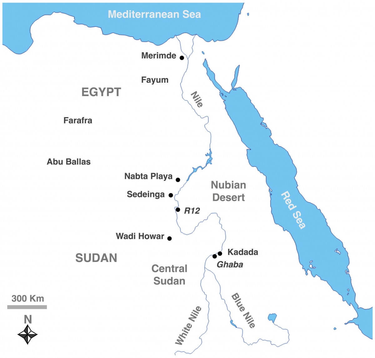 Map showing the location of R12 and Ghaba. Photo credit: PLoS ONE.