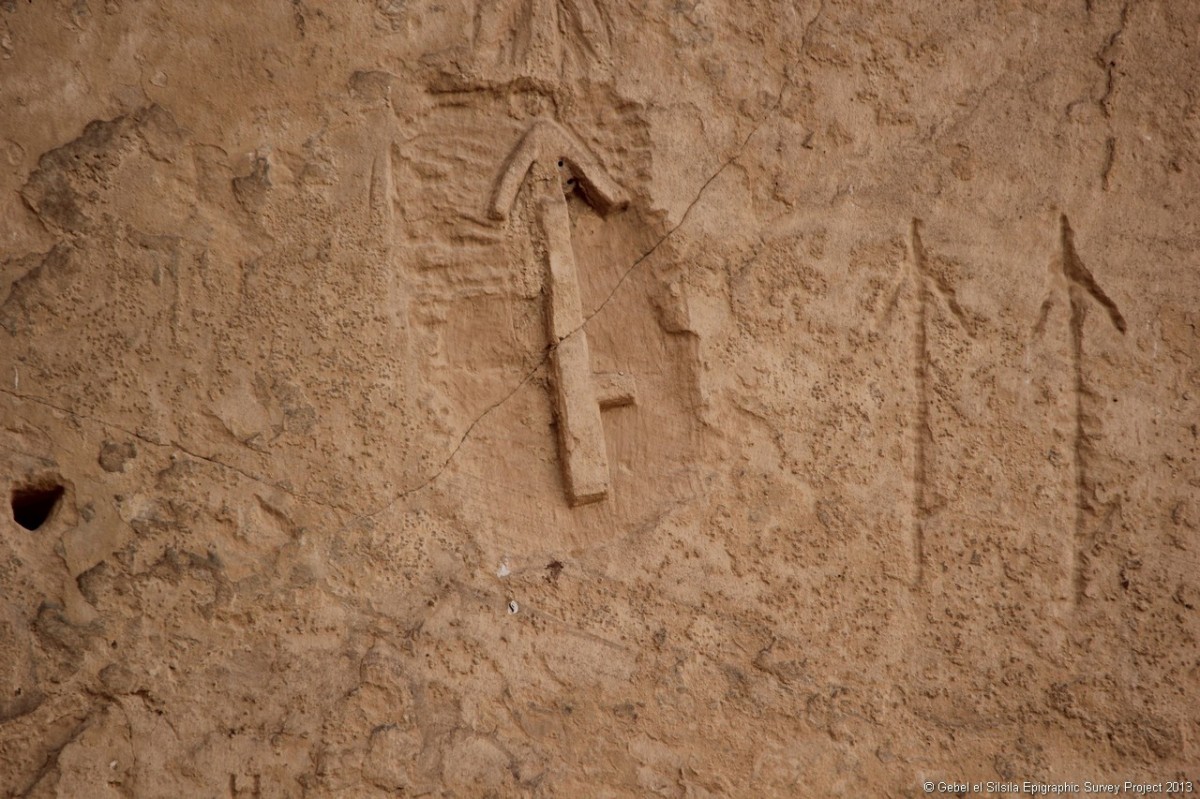 Engraving found at Gebel El Silsila in 2013. Credit: Gebel El Silsila Survey Project