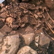 Two skeletons in a tight embrace unearthed in Greece