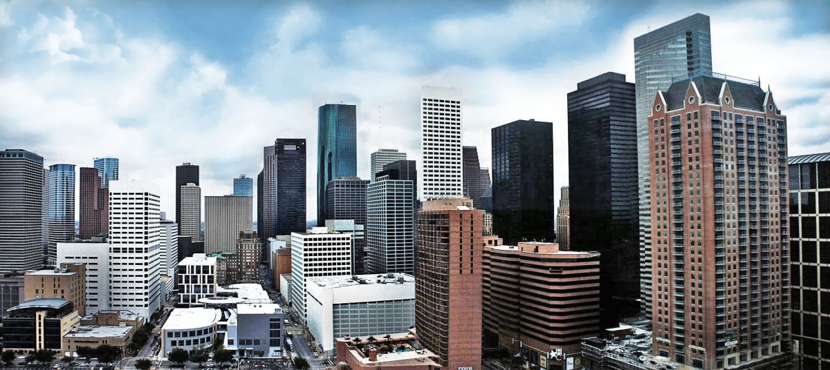 The eastern view of Downtown Houston skyline.