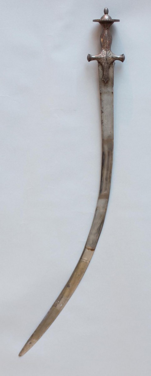 This is a 75-centimeter-long shamsheer from the late 18th or early 19th century made in India (Wallace Collection, London). Credit: Dr. Alan Williams/Wallace Collection